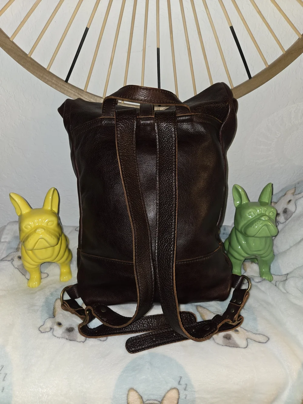 Portland Leather Dark Brown Roll-Top Backpack